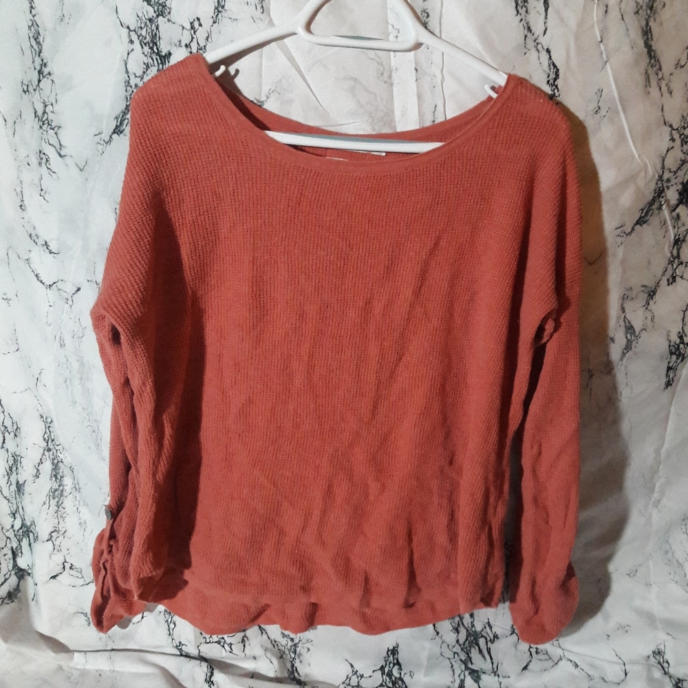 Max Studio salmon pink shirt with button up back